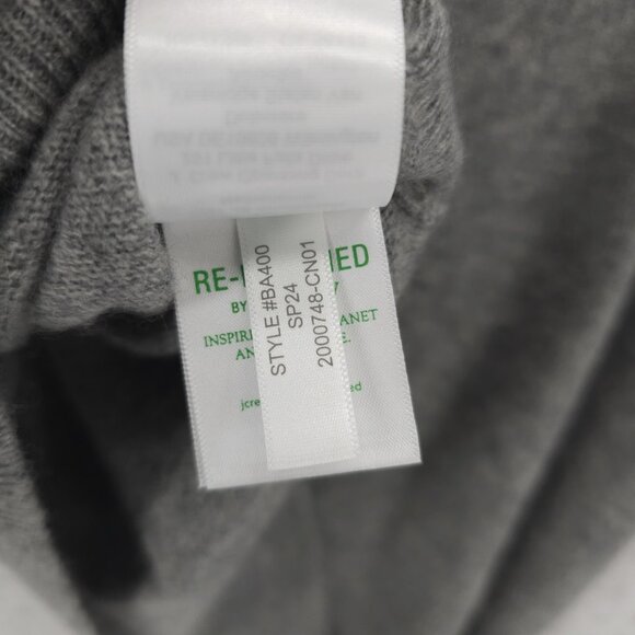 NWT J CREW 100% Cashmere Classic-Fit Crewneck Sweater HEATHER ASH Gray MEDIUM - Picture 8 of 8